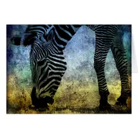 Zebra Blue and Green Grunge Cards