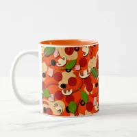 Pizza Toppings Funny Two-Tone Coffee Mug