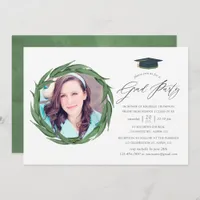 Watercolor Forest Greenery Graduation Party Invitation