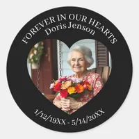 Memorial or Vigil Keepsake | Forever in our Hearts Classic Round Sticker