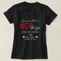 Mob Wife & Martini Black Bach Bachelorette Party T-Shirt