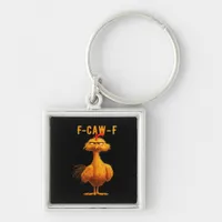 Gothic F-Caw-F Crow Funny Humor Keychain