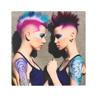Girls Holding Hands LGBTQ+ Metal Print