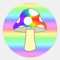 Cute Magical Rainbow Mushroom Classic Round Sticker