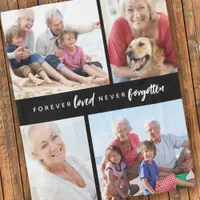 Forever Loved Never Forgotten 4 Photo Memorial Fleece Blanket