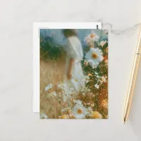 Abstract Photography Woman in a Wildflower Field  Postcard