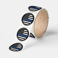 Police Graduation Party Modern Thin Blue Line Flag Classic Round Sticker
