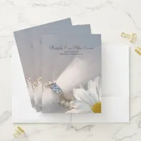 White Daisy Elegance Wedding Planner Business Pocket Folder