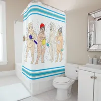 Funny Old People Covered in Bubbles Shower Curtain
