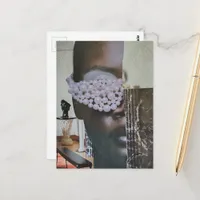 Face in the Living Room Collage Postcard