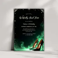 Magical Emerald Green Elegant Wicked Birthday Invitation