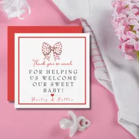 Sweetheart Bow Labor & Delivery NICU Hospital  Thank You Card