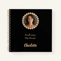 Black photo diamonds inspirational quote notebook