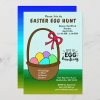 Colorful Eggs in a Basket Easter Egg Hunt Invitation