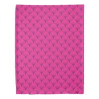 Girly Hot Pink Faux Quilted Diamond Pattern  Duvet Cover