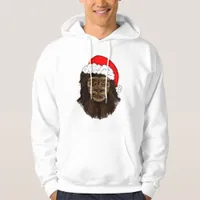 Funny Bigfoot In Santa Hat Sasquatch Humor Hoodie