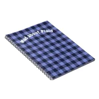 Buffalo Plaid Blue & Black Monogram Simple | Notebook