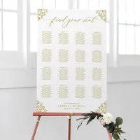 Elegant Gold Wedding Seating Chart Sign 24x36 