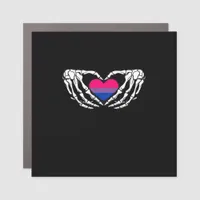 Bisexual Pride Skeleton Halloween Bi Goth Heart Cl Car Magnet