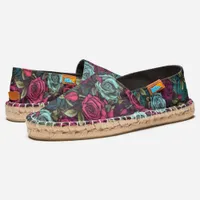 Gothic Roses Pink and Teal Espadrilles