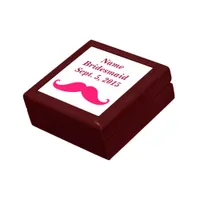 Bridesmaid Pink Mustache Keepsake Box