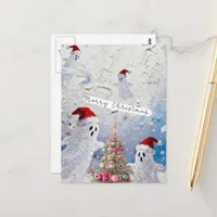 Cute Christmas Ghosts Postcard