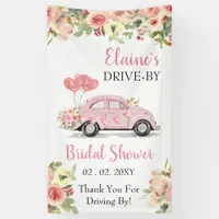 Drive By Floral Pink Drive Through Shower Banner