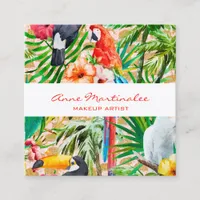 Tropical Birds Square Business Card