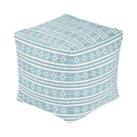 Southwest Winter Snowflakes & Pine Tree Sm Cube Pouf