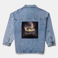 Cosmic Sips: Celestial Journey through the Galaxy Denim Jacket