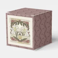 White Lily: Vintage Style Pink Pattern Back  Favor Boxes