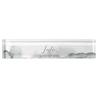 Gray Watercolor Personalized Desk Name Plate