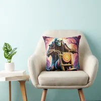 Riding through the interweaving branches throw pillow