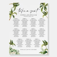 11 Table Seating Chart Tropical,  Seating Chart Foam Board