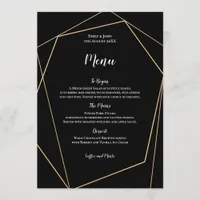 Elegant Black and Gold Simple Geometric Frame Menu