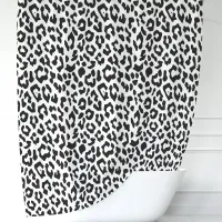 Black and White Leopard Shower Curtain