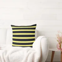 Yellow, Black and White Modern  Throw Pillow