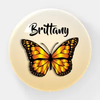 Personalized Pretty Orange Monarch Butterfly Paperweight