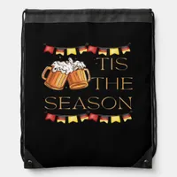 Tis The Season Oktoberfest Fun Beer Festival Fall  Drawstring Bag