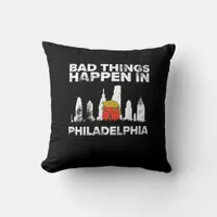 Bad Happen Philadelphia Halloween Spooky Trumpkin Throw Pillow