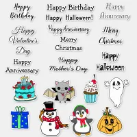 Holiday Greetings Halloween, Christmas, Birthday Sticker