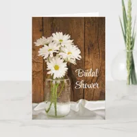 Mason Jar and White Daisies Barn Bridal Shower Invitation