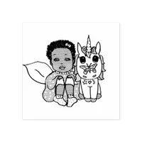 Pretty little Ethnic Fairy Rubber Stamp