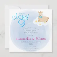 Cloud 9 Little Lamb Blue Easter Boy Baby Shower Invitation