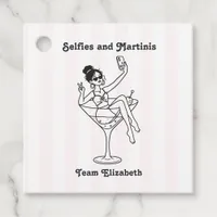 Selfies and Martinis Team Bride Bachelorette Favor Tags