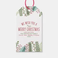 Watercolor Christmas Greenery Personalized Holiday Gift Tags