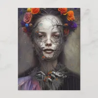 Halloween Day of The Dead Goddess Postcard