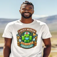 Shamrock Adorned Lucky Nurse shenanigan T-Shirt