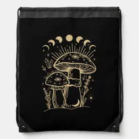Mushrooms & Minimalism Cottage  Aesthetic Goblinco Drawstring Bag