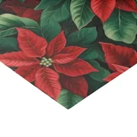 Pretty Red and Green Poinsettias Digital Art Tissue Paper